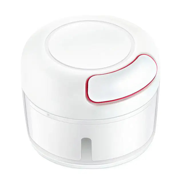 White and red electronic device on a white background