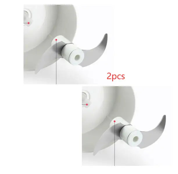 Two white ceiling fans with propellers on a white background, labeled '2 pcs'.