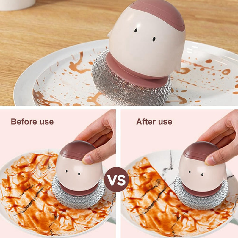 Cleaning tool before and after use on a stained surface