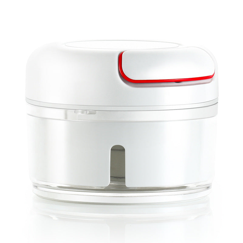White container with a red accent on a white background