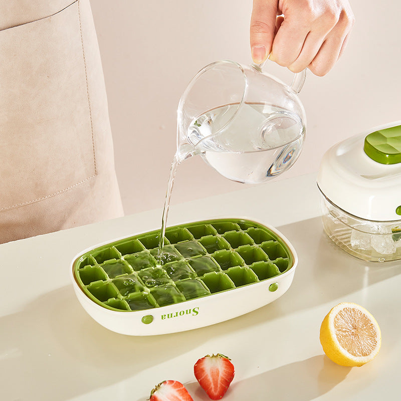 Ice Cube Tray with One-Press Release – BPA-Free, Stackable, Red or Mint Green