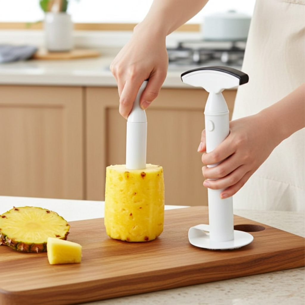Blade-Free Pineapple Corer & Slicer – Dishwasher Safe, Fits 3–5 lb Pineapples