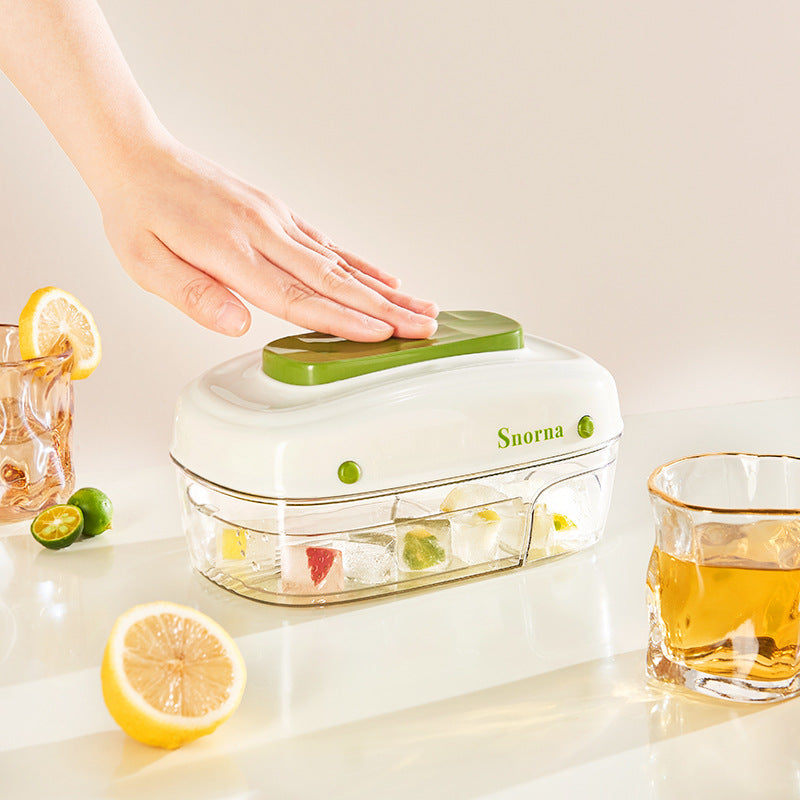 Ice Cube Tray with One-Press Release – BPA-Free, Stackable, Red or Mint Green