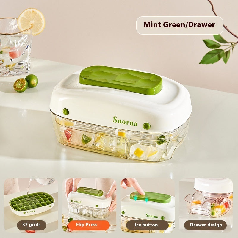 Ice Cube Tray with One-Press Release – BPA-Free, Stackable, Red or Mint Green