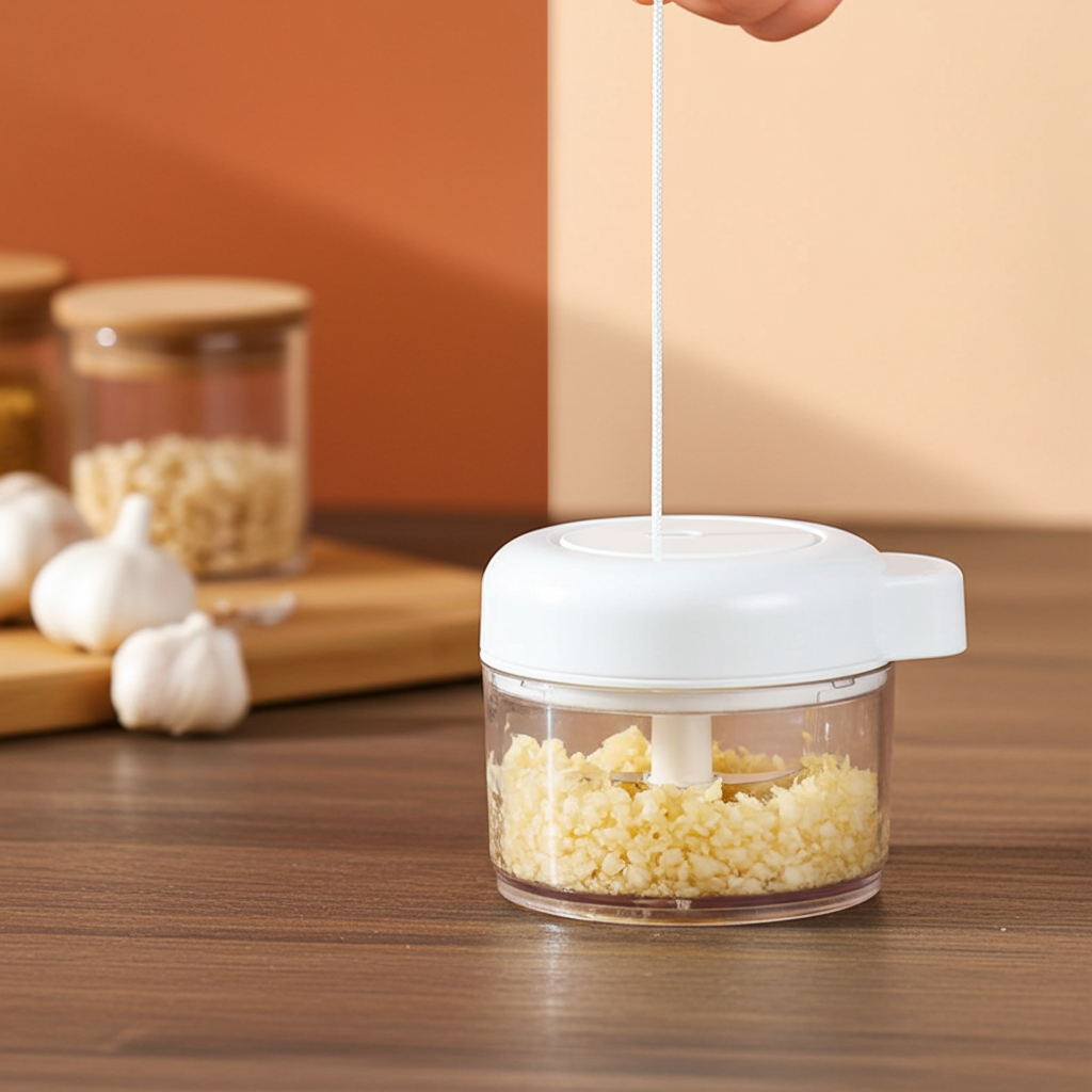 Manual Food Chopper – Vegetable & Garlic Cutter with Magnetic Blade